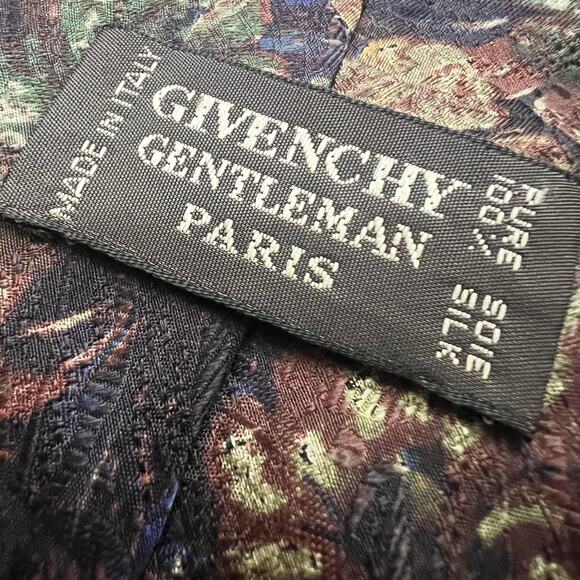 Vintage Givenchy Gentleman Neck Tie 100% Silk Classic Abstract Floral Business - Picture 4 of 4